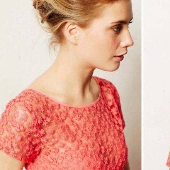 Anthropologie Artelier Nicole Miller Floral Lace Dress - Picture 11 of 14